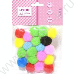 Помпоны d-25мм 20шт, цвет ассорти, европодвес | Фото 1