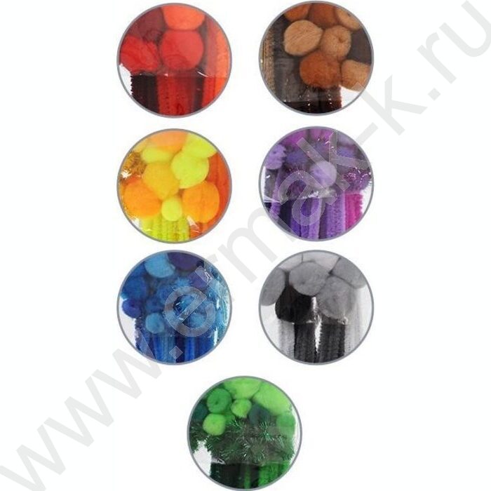 Набор д/творчества 80 дет.ассорти цв.6 видов) проволока синельная d=0,6см длина 30 | Фото 2