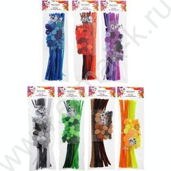 Набор д/творчества 80 дет.ассорти цв.6 видов) проволока синельная d=0,6см длина 30 | Фото 4