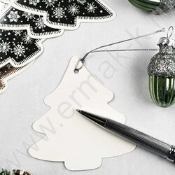 Набор подвесных ярлыков Новогодние серебро/для новогодних подарков, из картона с фигурной вырубк | Фото 9