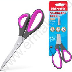 Ножницы 17см EasyCut+Ergo ассиметрич. форма ручек, резин. вставки /ассорти /блистер | Фото 3
