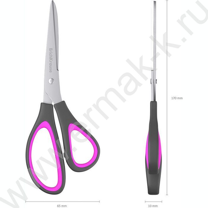 Ножницы 17см EasyCut+Ergo ассиметрич. форма ручек, резин. вставки /ассорти /блистер | Фото 5