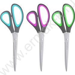 Ножницы 19см EasyCut+ Ergo ассиметрич. форма ручек, резин. вставки /ассорти /блистер | Фото 1