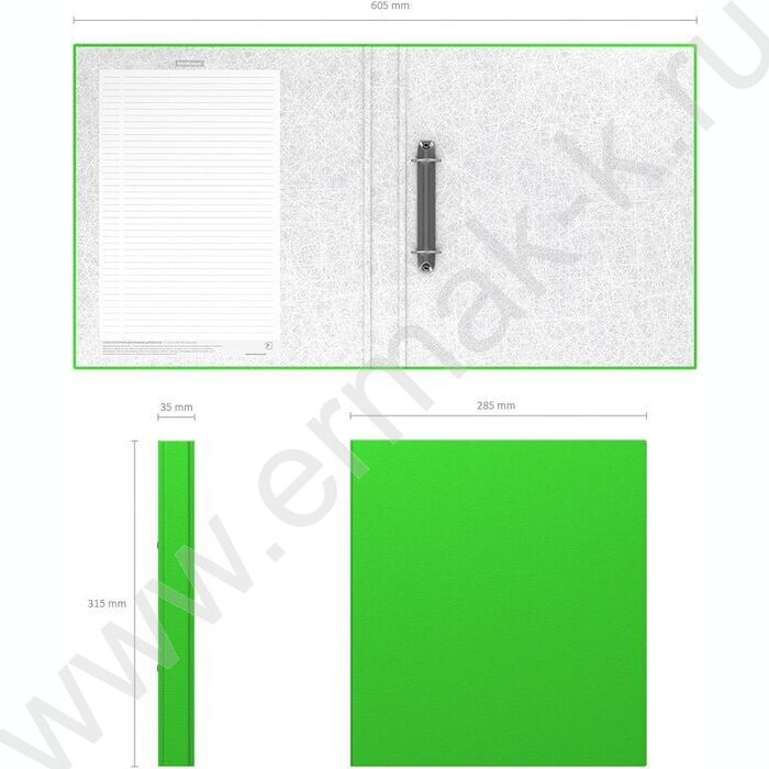 Папка 2 кольца 35мм Neon ламинир зеленый | Фото 4