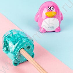 Точилка 2отв. пластик Пингвин ассорти | Фото 4