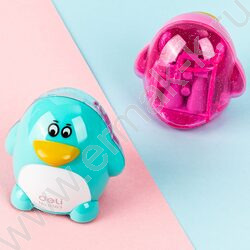 Точилка 2отв. пластик Пингвин ассорти | Фото 5