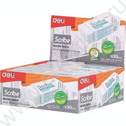 Ластик белый прямоугольный "Scribe" 42*17*10мм | Фото 1