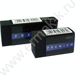 Ластик черный прямоугольный Premium /40*22*12мм, индивид. карт.упаковка | Фото 1