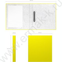Папка 2 кольца 35мм Neon ламинир желтый | Фото 4