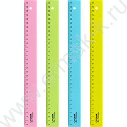 Линейка пл 30см неон прозр. / ассорти | Фото 1