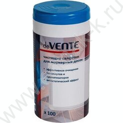 Чистящие салфетки д/маркерных досок /100шт в тубе, бесспиртовые | Фото 1