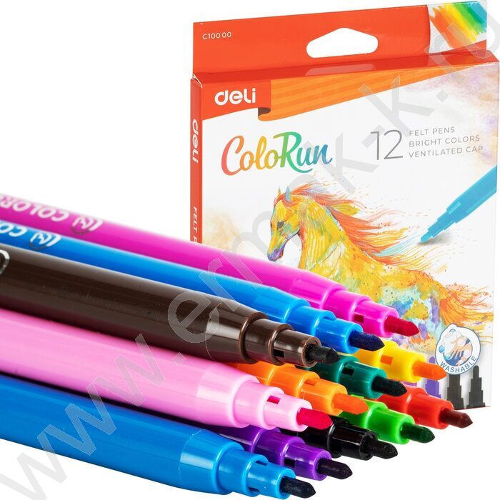 Фломастеры  12цв ColoRun вентилируемый колпачок, коробка европодвес | Фото 2