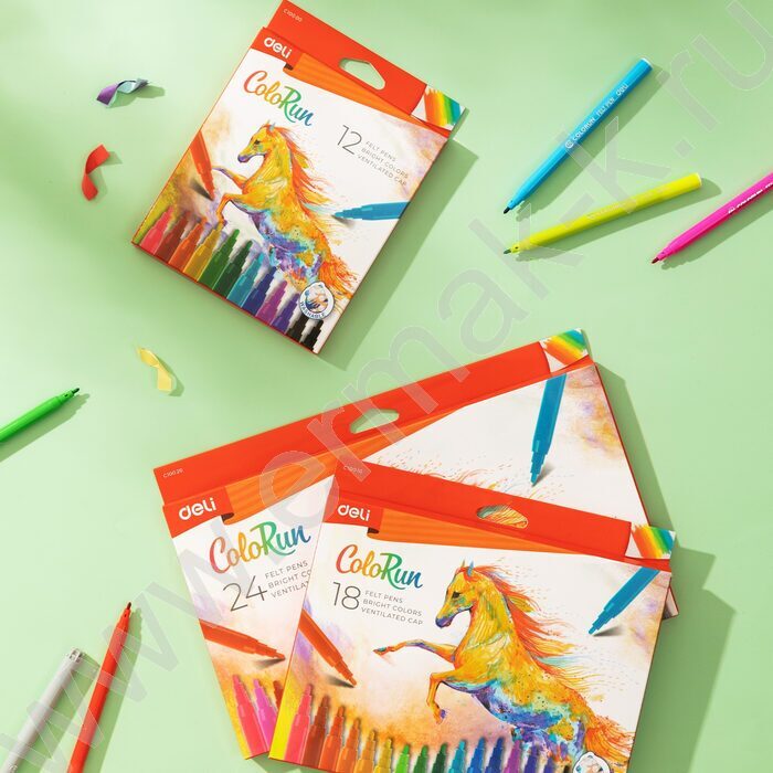 Фломастеры  18цв ColoRun вентилируемый колпачок, коробка европодвес | Фото 3