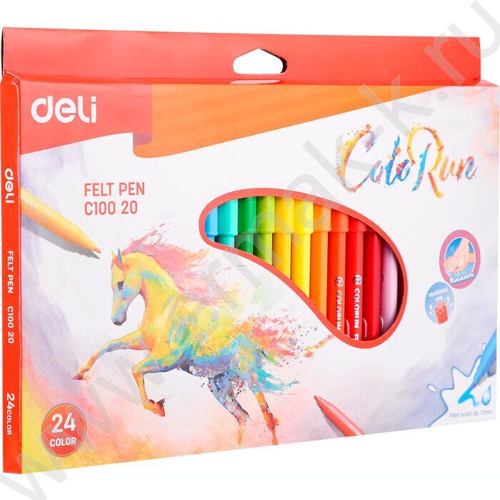 Фломастеры  24цв ColoRun вентилируемый колпачок, коробка европодвес | Фото 1