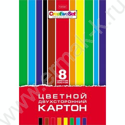 Картон цв. Двухсторонний А4  8л/8цв Creative Set | Фото 1
