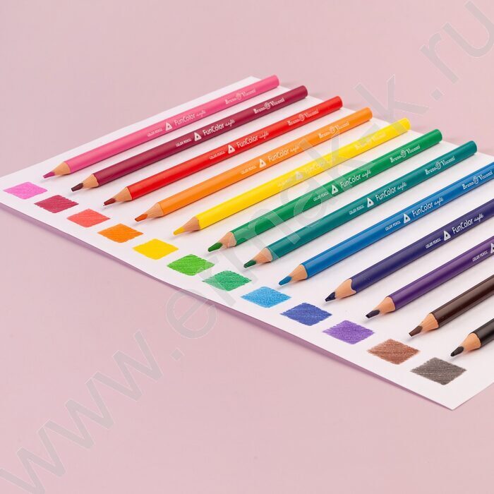 Карандаши пластиковые 12цв Funcolor 4вида карт.туба | Фото 9