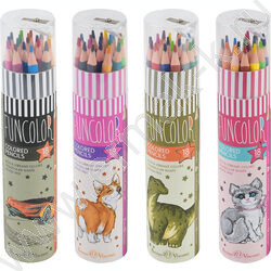 Карандаши пластиковые 18цв Funcolor 4вида карт.туба | Фото 1