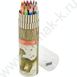 Карандаши пластиковые 24цв Funcolor 4вида карт.туба | Фото 6