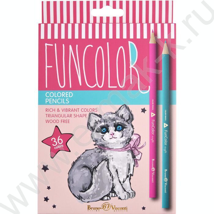 Карандаши пластиковые 36цв Funcolor 4вида | Фото 6