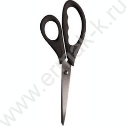 Ножницы 18см усиленные пл.кольца, черные, в картонном блистере | Фото 1