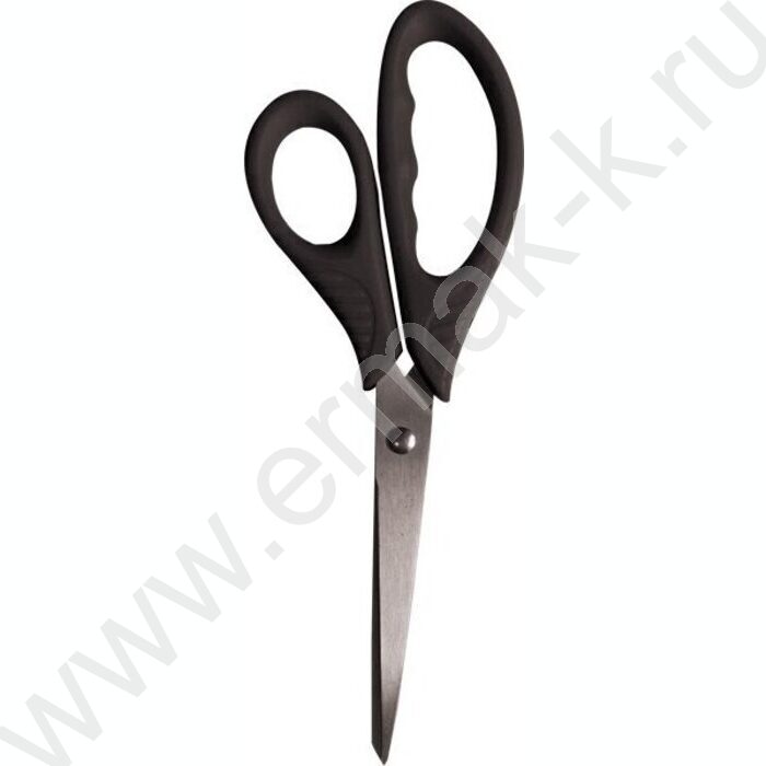 Ножницы 18см усиленные пл.кольца, черные, в картонном блистере | Фото 1