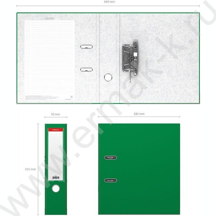 Файл 70мм Бизнес разборный зелёный с карманом | Фото 4