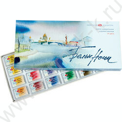 Акварель художественная Белые ночи 24цв 2,5мл к/кор /кювет | Фото 1