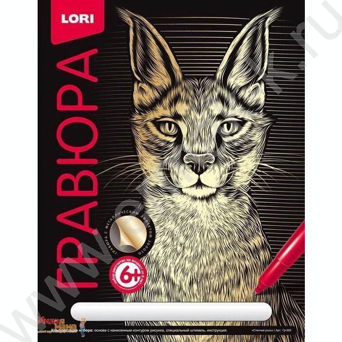 Набор д/творчества Гравюра Классика золото Степная рысь | Фото 2