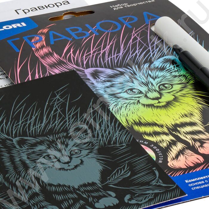 Набор д/творчества Гравюра Классика малая голографик Маленький котёнок | Фото 4