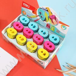 Точилка 2отв. пластик U-touch ассорти дисплей | Фото 8