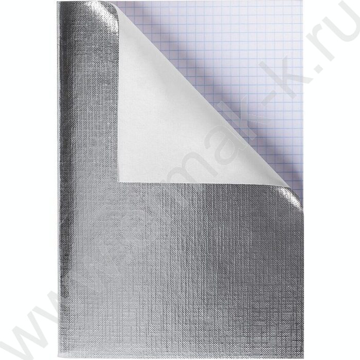 Тетрадь  96л А4 клетка "Бум/винил" METALLIC серебро | Фото 2