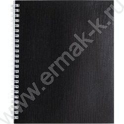 Тетрадь  96л клетка/спираль "Бум/винил" METALLIC черный | Фото 1