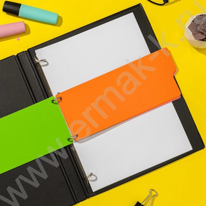 Разделитель листов пластик полоски - 105мм*240мм, 12листов, 4цвета | Фото 6