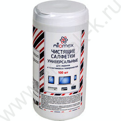 Чистящие салфетки универсальные, д/экранов и пластика /100шт в тубе | Фото 1