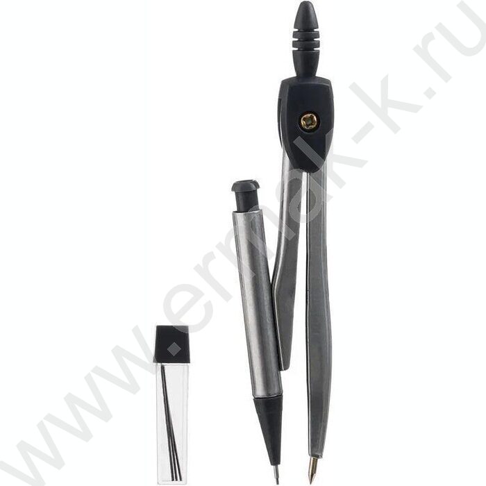 Циркуль метал.+ запасные грифели пл.футляр с прозрачной крышкой | Фото 1