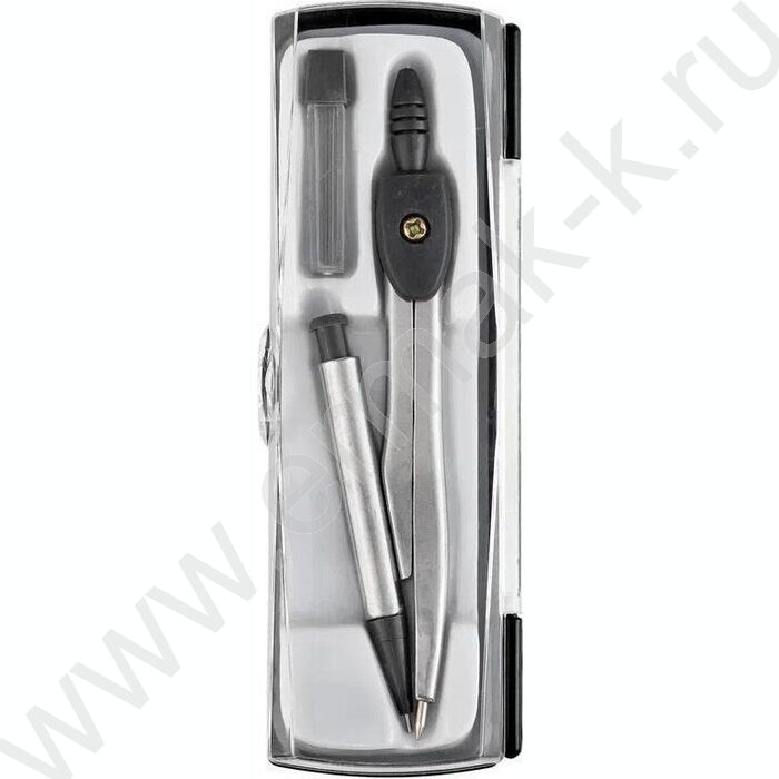 Циркуль метал.+ запасные грифели пл.футляр с прозрачной крышкой | Фото 2