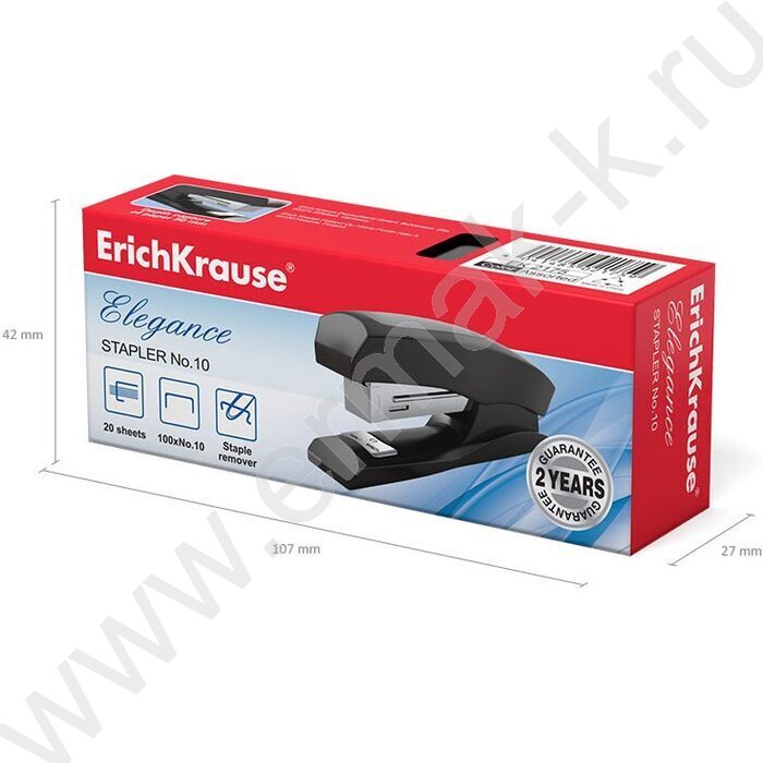 Степлер №10  15л пластик Elegance /встроен антистеплер/ ассорти | Фото 4