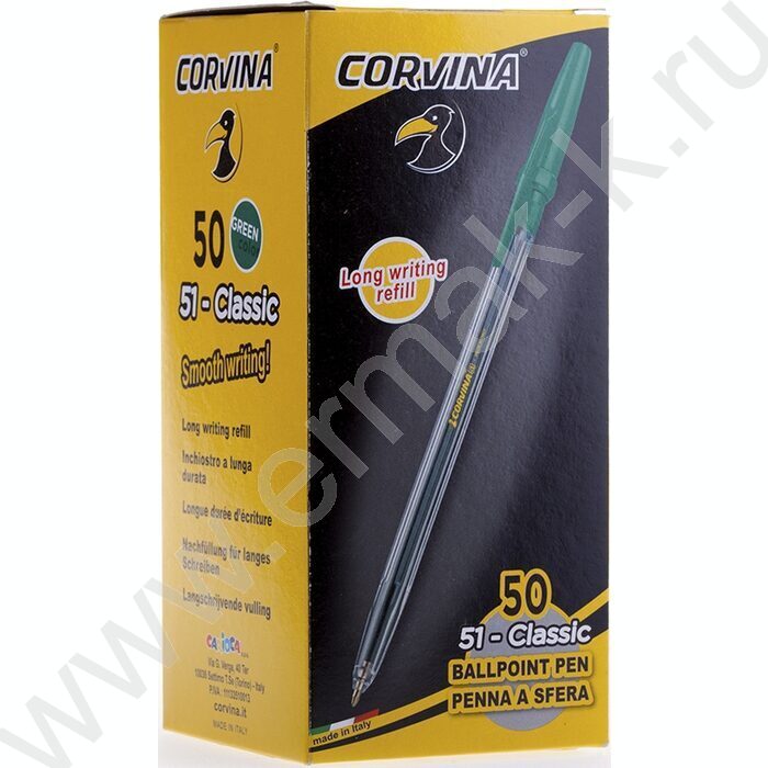 Ручка шар Corvina 51 зеленая, 1,0мм, прозрачный корпус | Фото 3