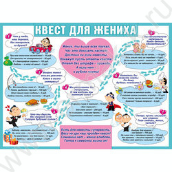 Плакат "Квест для жениха" А3 | Фото 1
