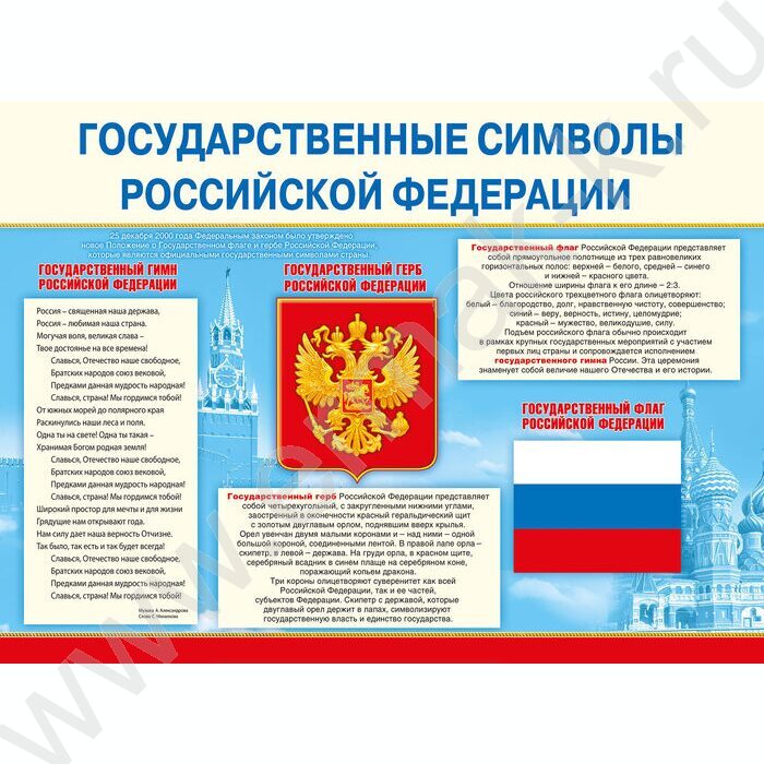 Плакат "Государственные символы РФ" А2 | Фото 1