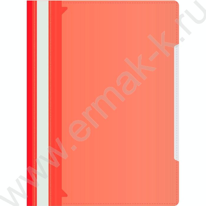 Скоросшиватель пл красный прозрач.верх.лист, карман на лиц.стороне | Фото 1