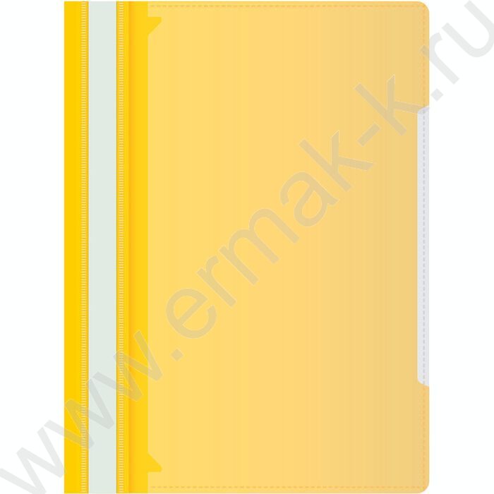 Скоросшиватель пл желтый прозрач.верх.лист, карман на лиц.стороне | Фото 1