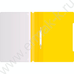 Скоросшиватель пл желтый прозрач.верх.лист, карман на лиц.стороне | Фото 3
