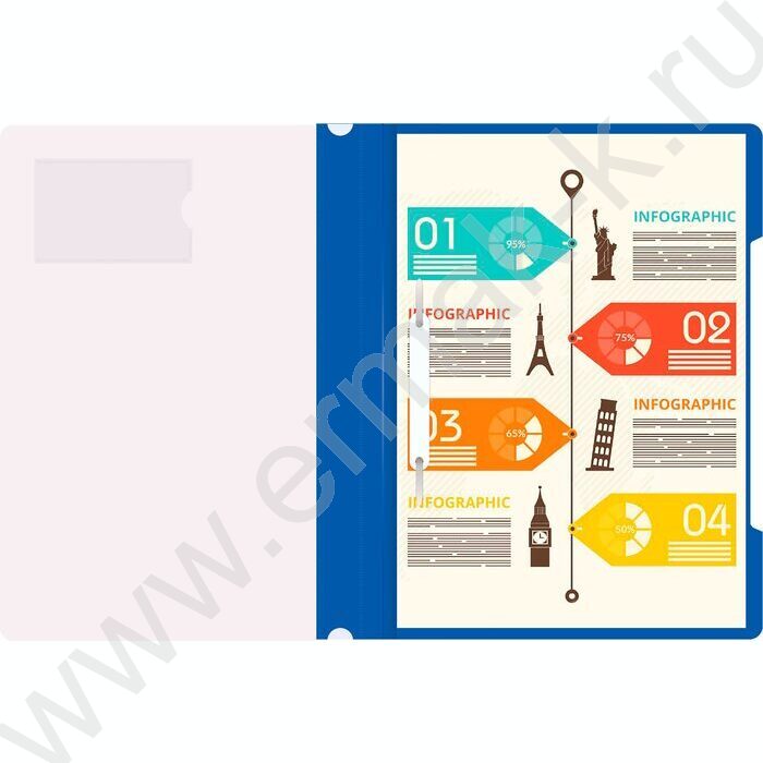 Скоросшиватель пл прозрач.верх.лист, карман для визиток /ассорти | Фото 7