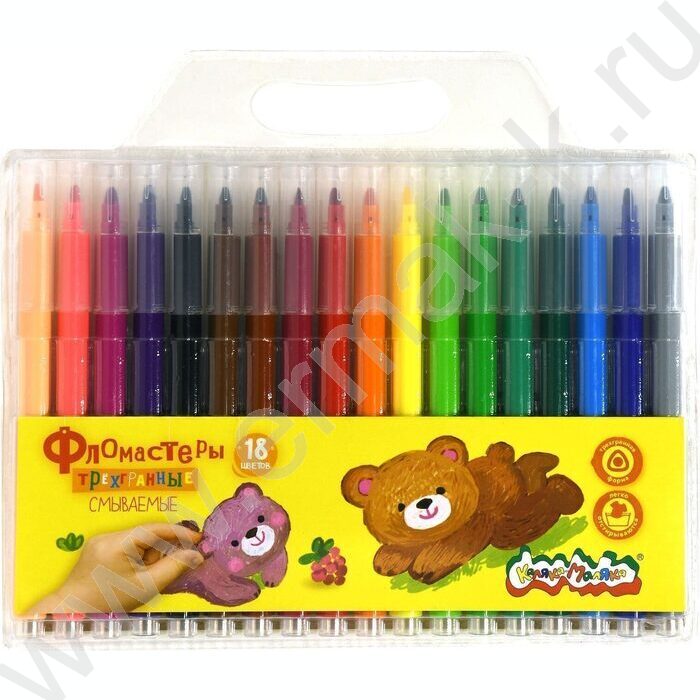 Фломастеры  18цв Каляка-Маляка /трехгранные, грифель-3мм, блистер | Фото 1