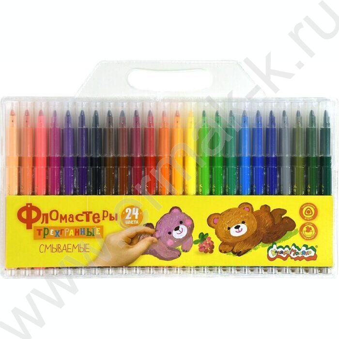 Фломастеры  24цв Каляка-Маляка /трехгранные, грифель-3мм, блистер | Фото 1