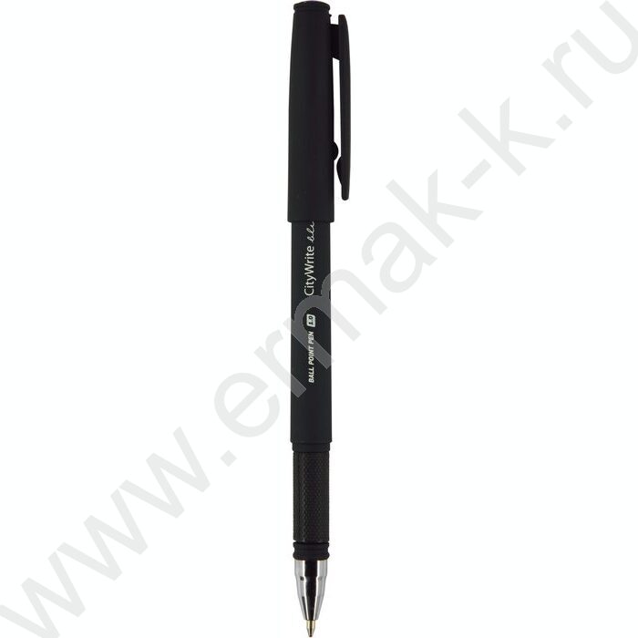Ручка шар CityWrite.Black синяя 1мм /антискольз.корпус | Фото 1