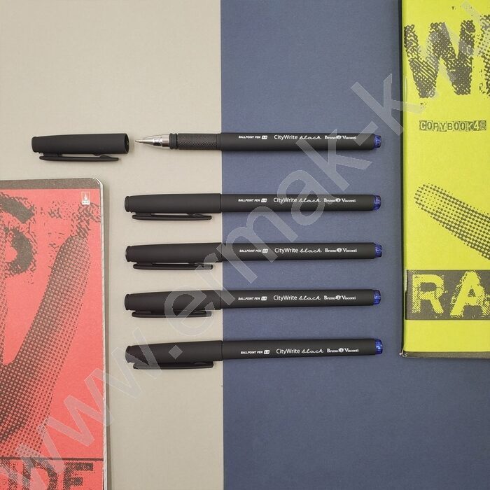 Ручка шар CityWrite.Black синяя 1мм /антискольз.корпус | Фото 6