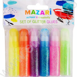 Гель с блестками /набор  6цв/ 10мл полупрозрачный европодвес | Фото 4