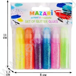 Гель с блестками /набор  6цв/ 10мл полупрозрачный европодвес | Фото 5